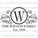 LARGE Swirly Circle Family Monogram Vinyl Wall Decal (m-010)
