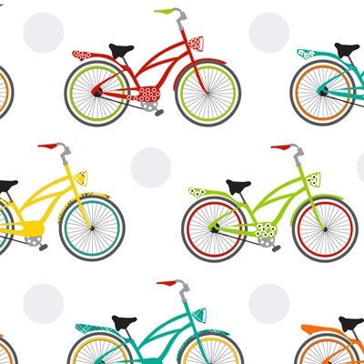 Bike Ride baby bedding set includes bumper set , fitted sheet and crib skirt