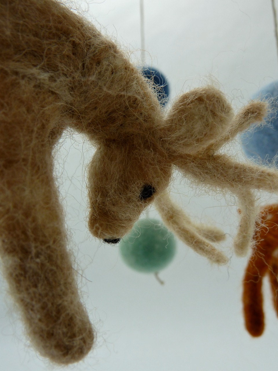 Baby Mobile, Deer Decor, Eco Friendly 100% Wool Deer made to order,