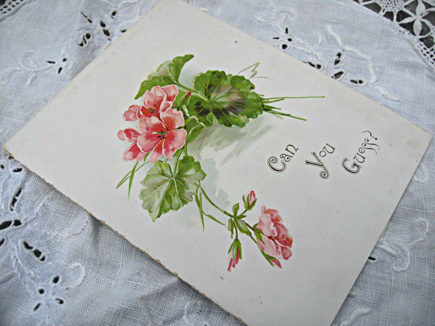 Antique Victorian card/booklet, ephemera, lovely illustrations