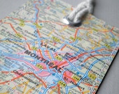 Montreal luggage tag made with original map