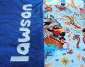 Personalized Baby Stroller Blanket in Pirate Map