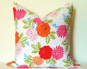 Pillow Cover - Deocrative Pillow - Throw Pillow - Sofa Pillow - Toss Pillow - Floral - 17.5x17.5 inch
