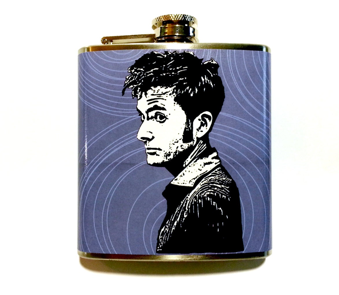 Doctor Who Flask - 6 oz Stainless Steel - David Tennant