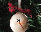Snowman Silver Spoon Christmas Ornament Hand Painted