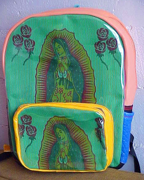 Virgin of Guadalupe Backpack, Green on Green, Shipping Included
