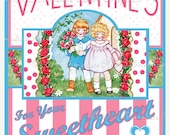 Valentine Vintage Label Digital Download Printable Image Scrapbook Tag Collage Sheet