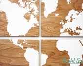 World Map Original Painting - Large Wall Art - Original Rustic Home Decor