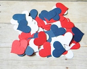200 Patriotic Memorial Day 4th July Red White Blue Fancy Hearts Confetti Party Table Dressing Decorations