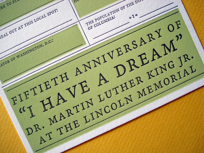 Washington D.C. Year You Were Born - 2013 Letterpress Card