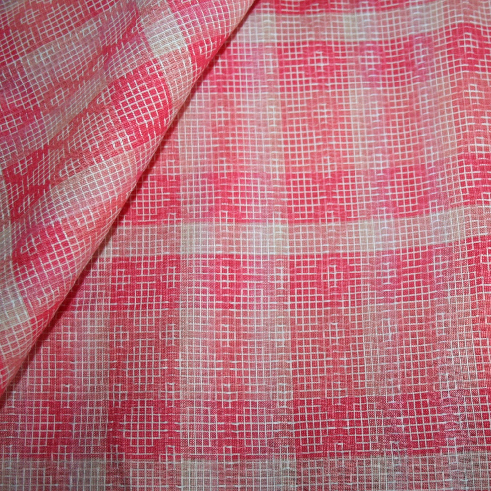 Gorgeous Vintage Antique Sheer Pink Woven Voile