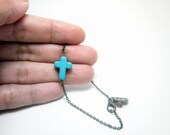 Blue Cross Copper Bracelet