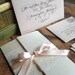 Calligraphy Wedding Invitation Gatefold with vintage lace and ribbon by Designs by Robyn Love, Love No.3 "Pemberly"