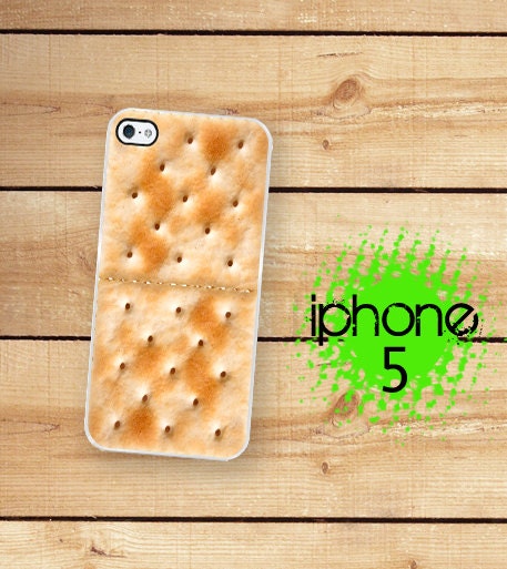 iPhone 5 Case Saltine Cracker / Hard Case For iPhone 5. Plastic or Rubber Soup cracker