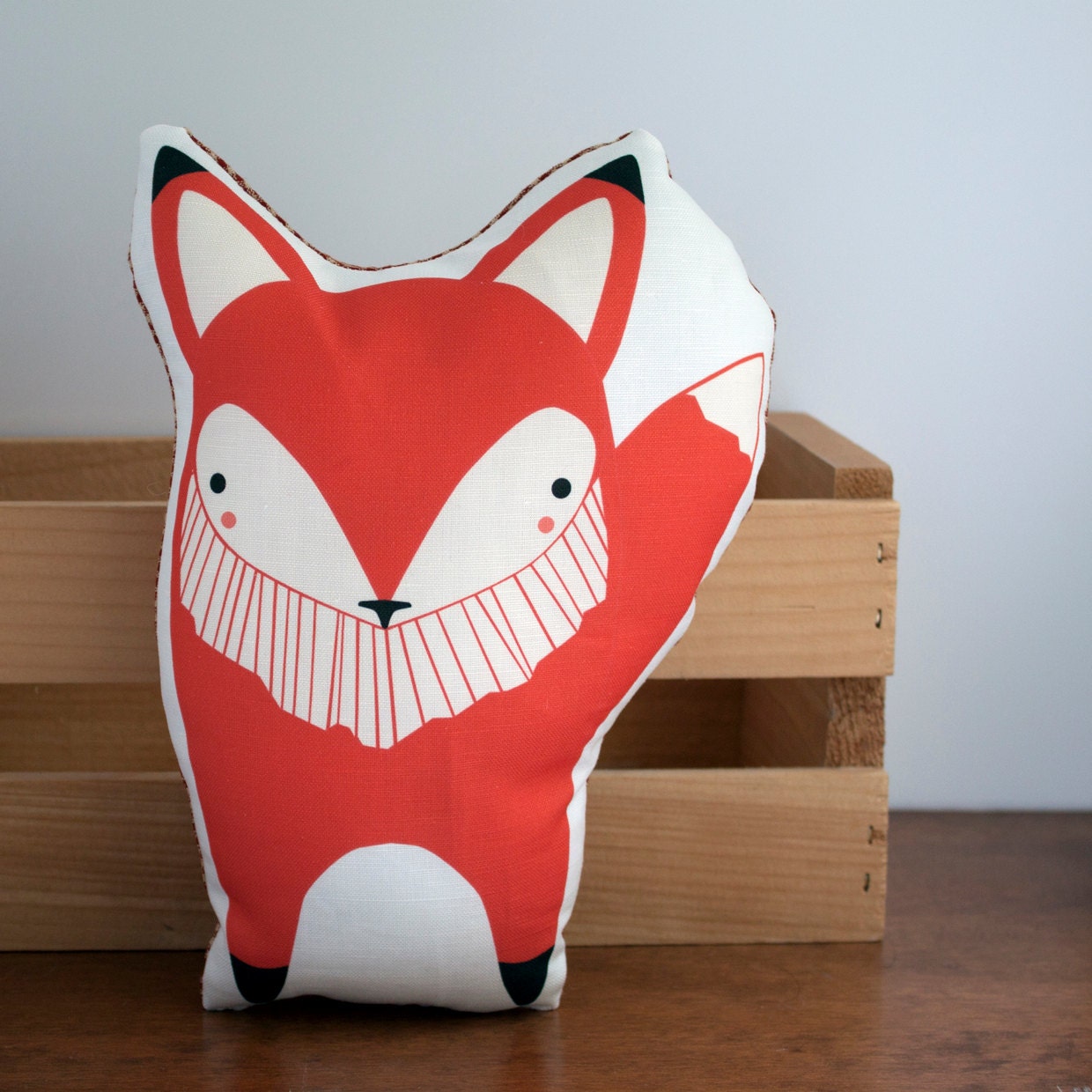Handmade Fox Pillow, Fox Toy, Stuffed Animal, Baby Toy, Baby Fox Pillow - Gingiber
