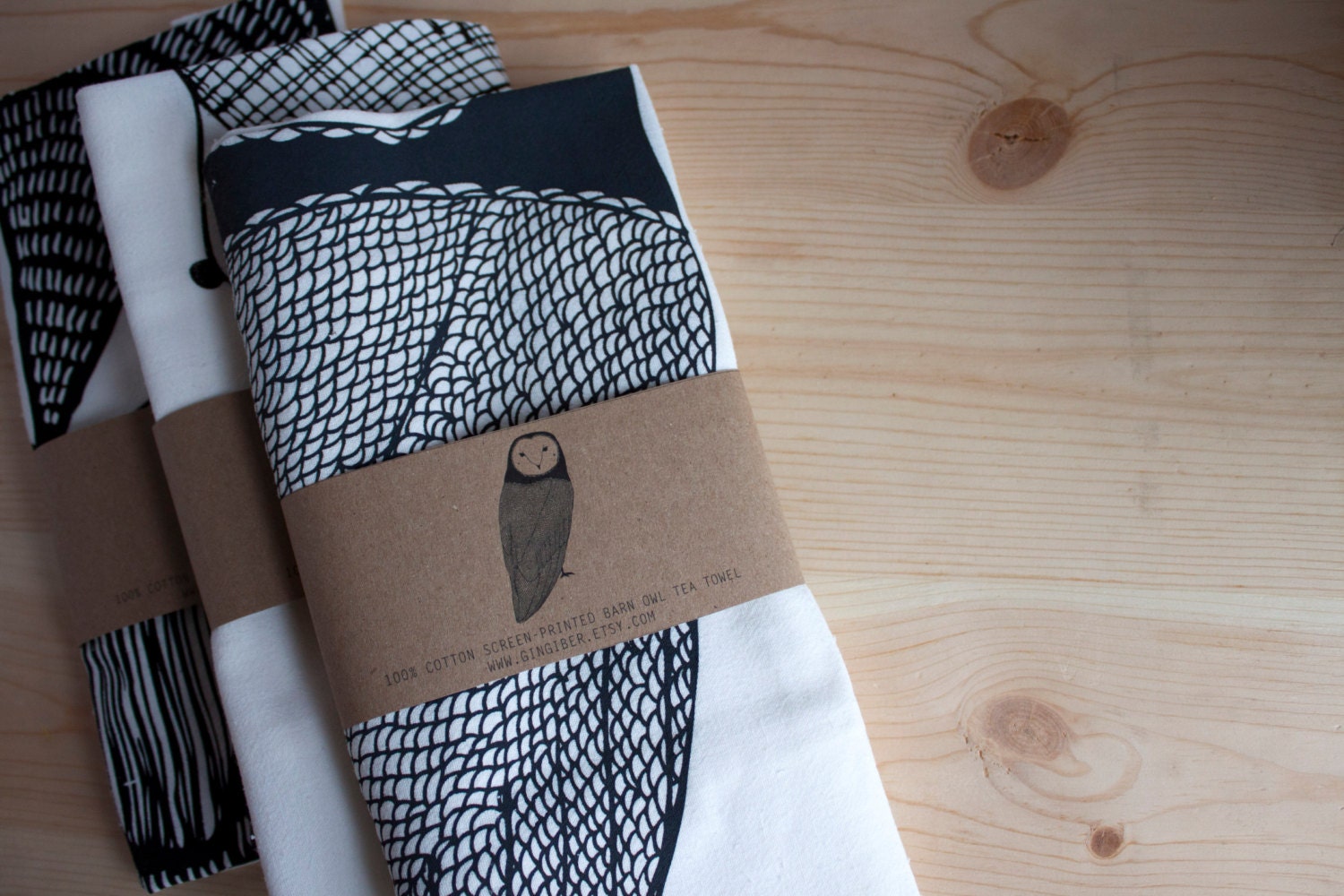 Owl Tea Towel, Printed with Eco Friendly Inks