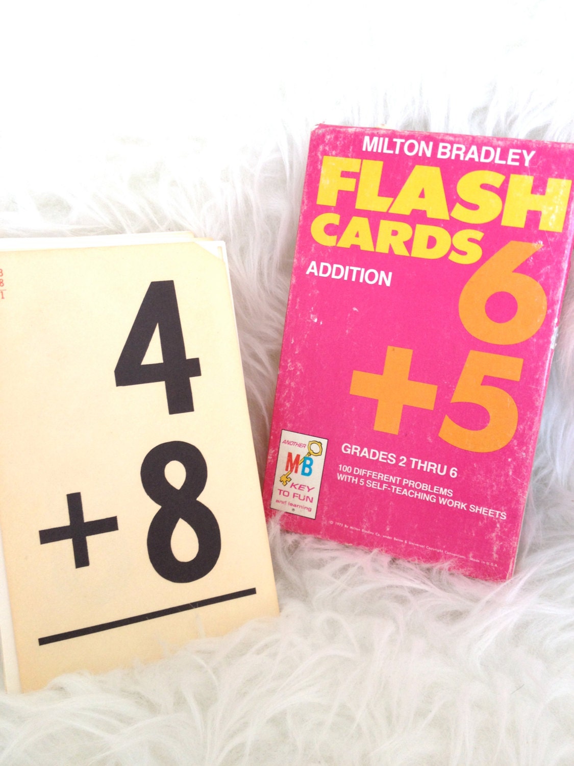 Vintage Flash cards - Vintage school - vintage number cards in box