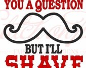 Funny Baby Onesie Boy or Girl 0-3 months to 24M Embroidered Onesie I Mustache You A Question But I'll Shave It For Later Shower Gift SOT