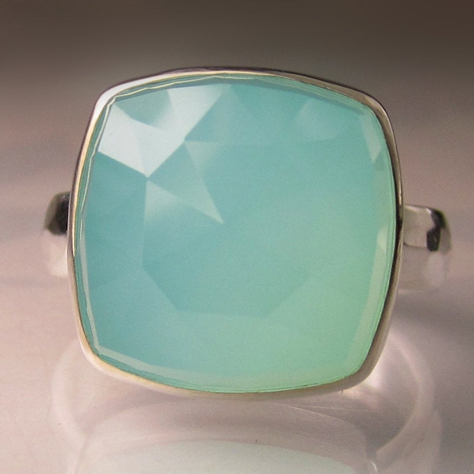 Sea Green Chalcedony Cocktail Ring