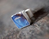 Raw Blue Boulder Opal Ring