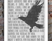 Game of Thrones Inspired Print A3 (Night's Watch Oath)