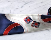40s WW2 X-Wide Zoot Suit Tie Swing Dance Red, White and Blue