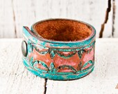 Petite Jewelry Bracelet Cuff Women's Extra Small Leather Wristband OOAK - Festival