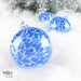Blown Glass Ornament Suncatcher Ball Cobalt Blue White Speckle