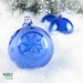 Blown Glass Holiday Ornament Signature Series Cobalt Blue Retro Sun Lone Star Etch