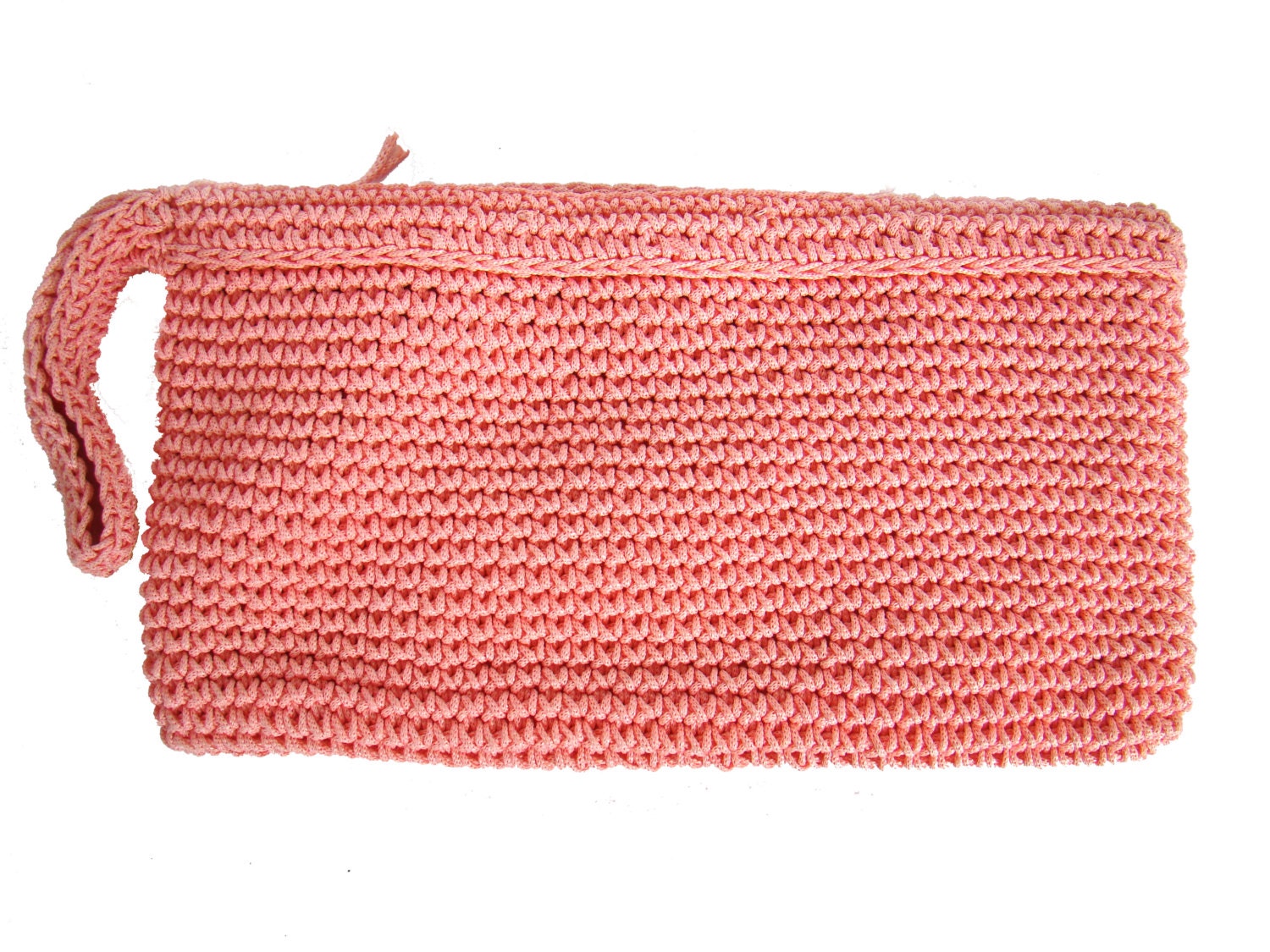 Vintage Walborg Woven Clutch / Bubblegum Pink Wristlet Clutch