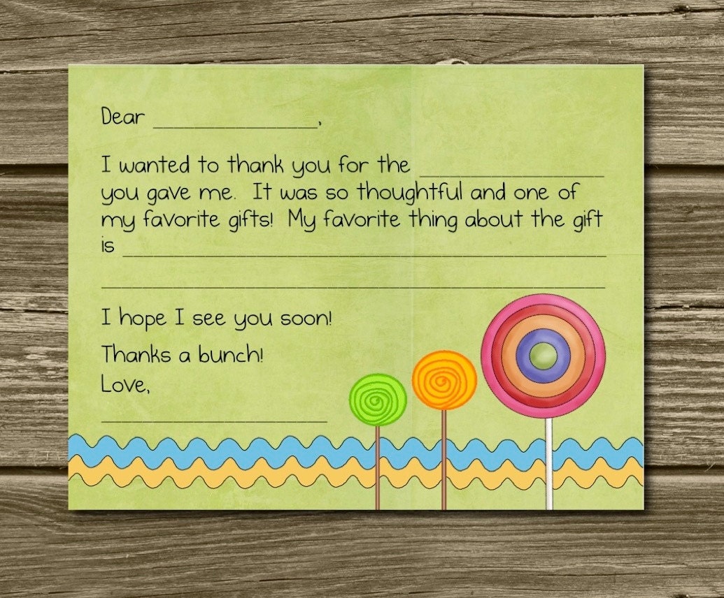 SALE. Pre-Written Children Thank You Notes - Ready to ship. Set of 10 cards. In Stock. children notes. kids thank you notes. Fill In Cards.