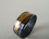 Texture Gold and Silver Ring Size 7.5-7.75