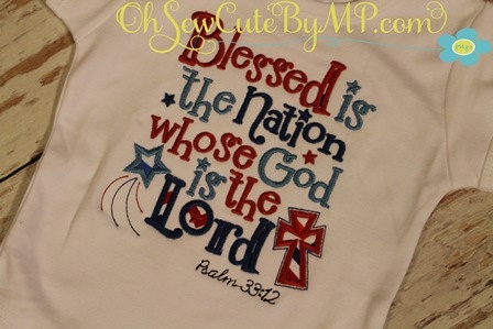 Patriotic Blessed is the Nation who's God is the Lord tshirt