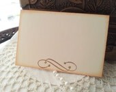 Elegant Scroll Vanilla Place Cards Food Buffet Label Tags Set of 10