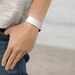 Silver  metallic Leather  Wrist Wrap
