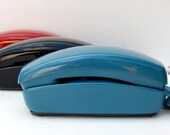 1980 Teal Aqua Blue Bell Trimline Touch Tone Tabletop Phone