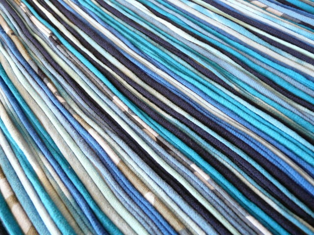 Recycled T shirt Yarn Strips-Mixed Blues- Rt771