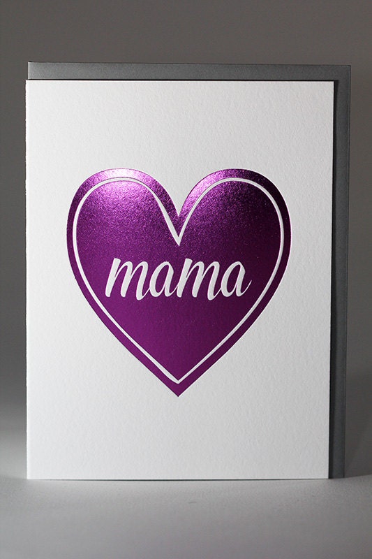 Magenta Foil Printed Mother's Day Card