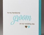 Letterpress Wedding Day Card (For Groom)