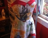 Star Wars Trilogy Pinup Dress with Red Collar- Upcycled OOAK