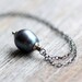 June Birthstone Pearl Necklace on Sterling Silver Chain - Tahiti - Freshwater Pearl Pendant Summer Fashion