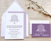 Vintage Inspired Hot Air Balloon Wedding Invitations - Deposit