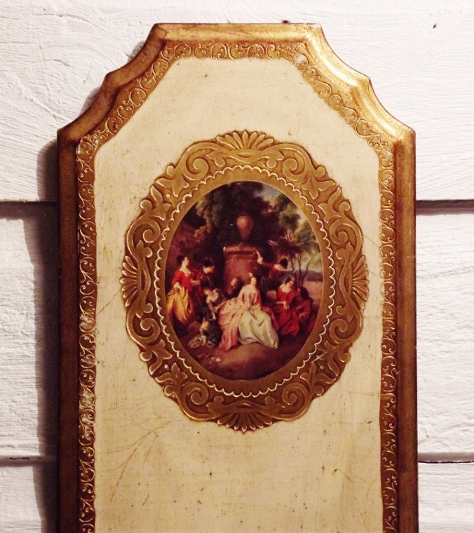 Vintage Italian Florentine Plaque