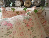 Sweet Shabby Chic Pillow in creams and pinks roses and garlands