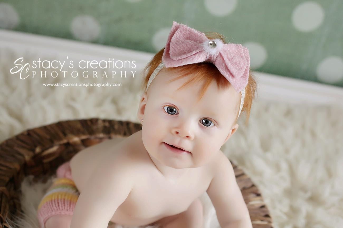 Baby headband - Infant headband - Flower headband - Newborn headband -Little girl headband- Baby girl headband -Pink Bow headband