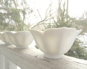 Vintage White Lotus Bowls set of 3 - corrnucopia