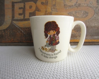 Vintage Happiness is Found in Little Things Mug Holly Hobbie Calico Girl