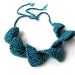 Knitting necklace-----------blue green-----100percentCotton.