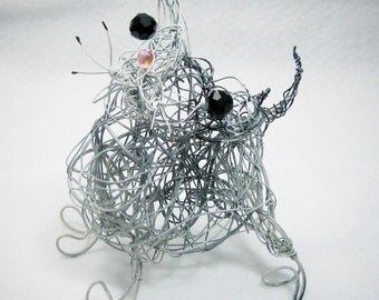 Silver Wire Chinese Dragon Art Sculpture by WireArtInk on Etsy