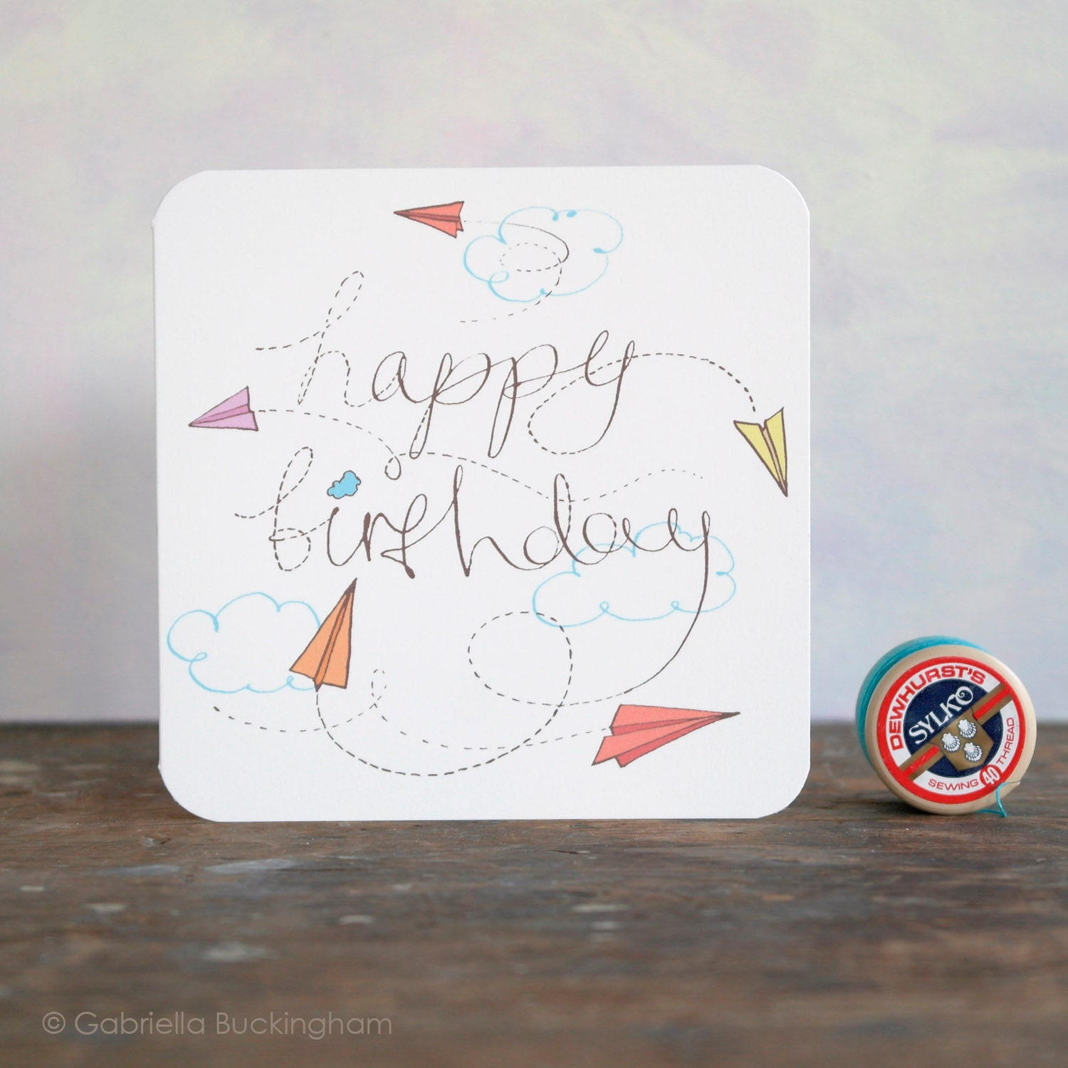 A unisex birthday card for a paper plane fan